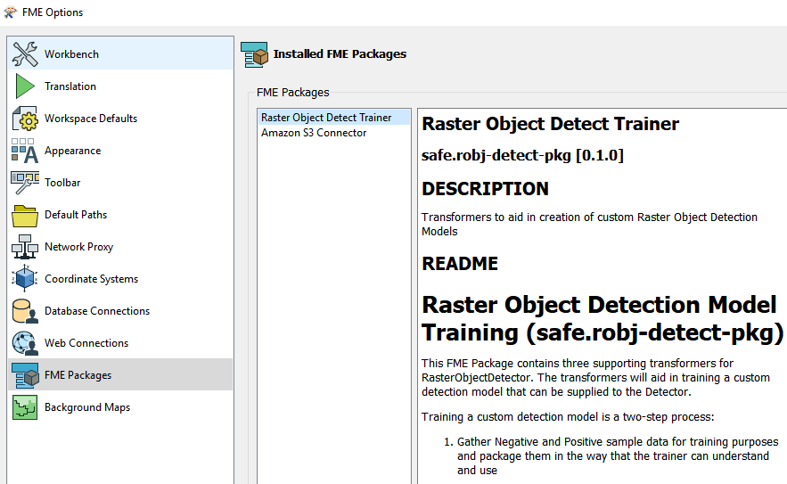 Options - Paquets FME