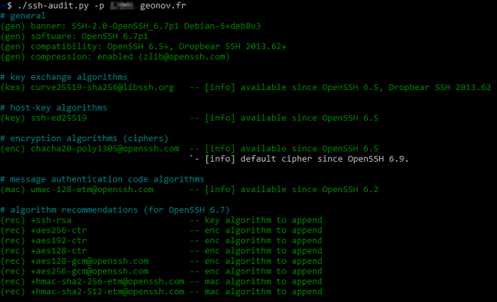ssh-audit geonov.fr