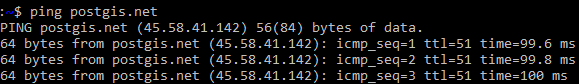 ping postgis.net