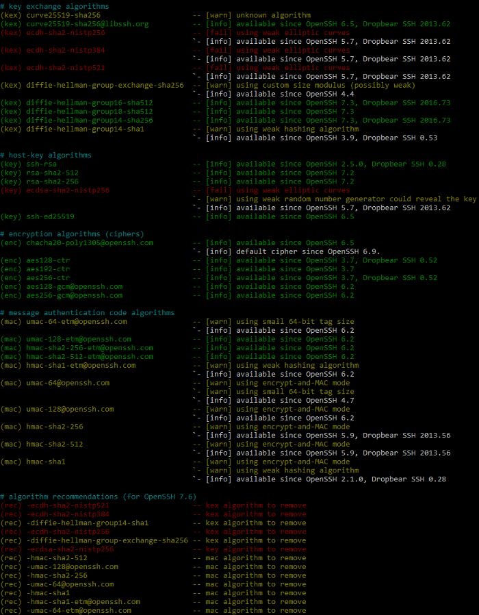 ssh-audit postgis.net