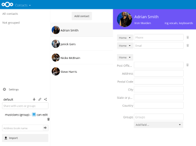 Contacts avec Nextcloud